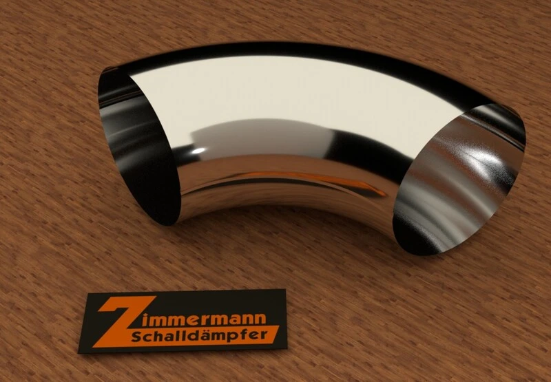 50602 Edelstahlbogen / Stainless steel L-Bow Ø45mm x 0,2mm 90° Radius 60