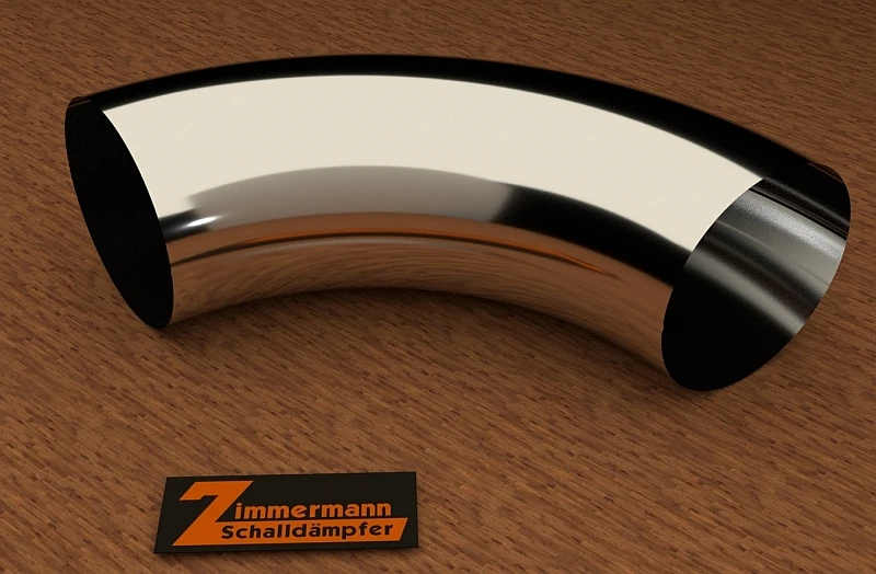 5060 Edelstahlbogen / Stainless steel L-Bow Ø55mm x0,2mm 90° Radius 100