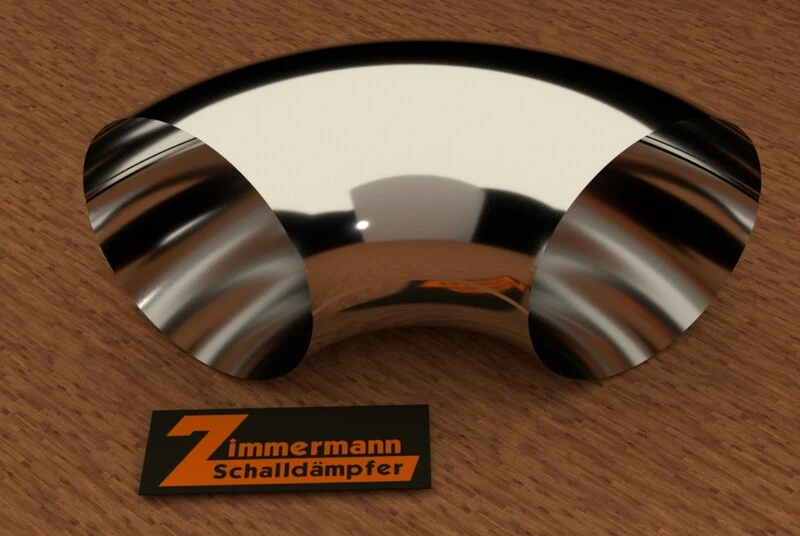 50604 Edelstahlbogen/ Stainless steel L-Bow Ø55mm x 0,2mm 90° Radius 50