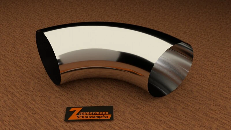 50601 Edelstahlbogen / Stainless steel L-Bow Ø68mm x 0,2mm 90° Radius 100