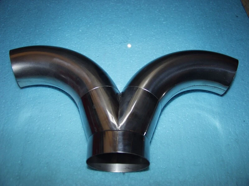 5061 komplettes Hosenrohr Ø68mm mit Bögen 2 x Ø55mm/ complete Y-pipe Ø68mm with L-Bows 2 x Ø55mm