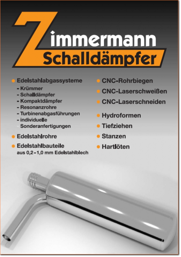 Werbetafel Zimmermann Schalldämpfer Zimmermann Schalldämpfer